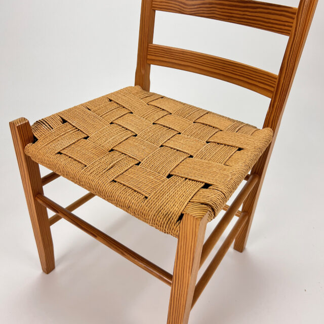 Mid Century Pine and Papercord Side Chair, 1960s