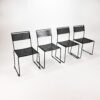 Set of 4 Italian Black Steel Dining Chairs, 1980s