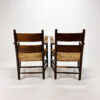 Set of 2 Oak and Straw Modernist Chairs, 1960s