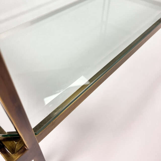 Vintage Massive Brass and Glass Coffee Table, 1970s