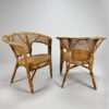 Set of 2 Mid Century Rattan Easy Chairs, 1960s