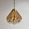Hanging Lamp of Brass and Fumé Glass, 1970