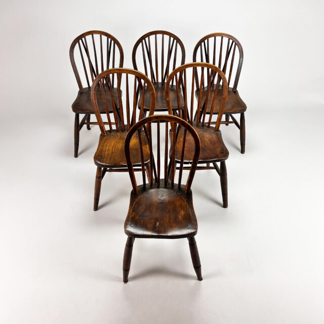 Set of 6 Windsor Dining Chairs, 1900s