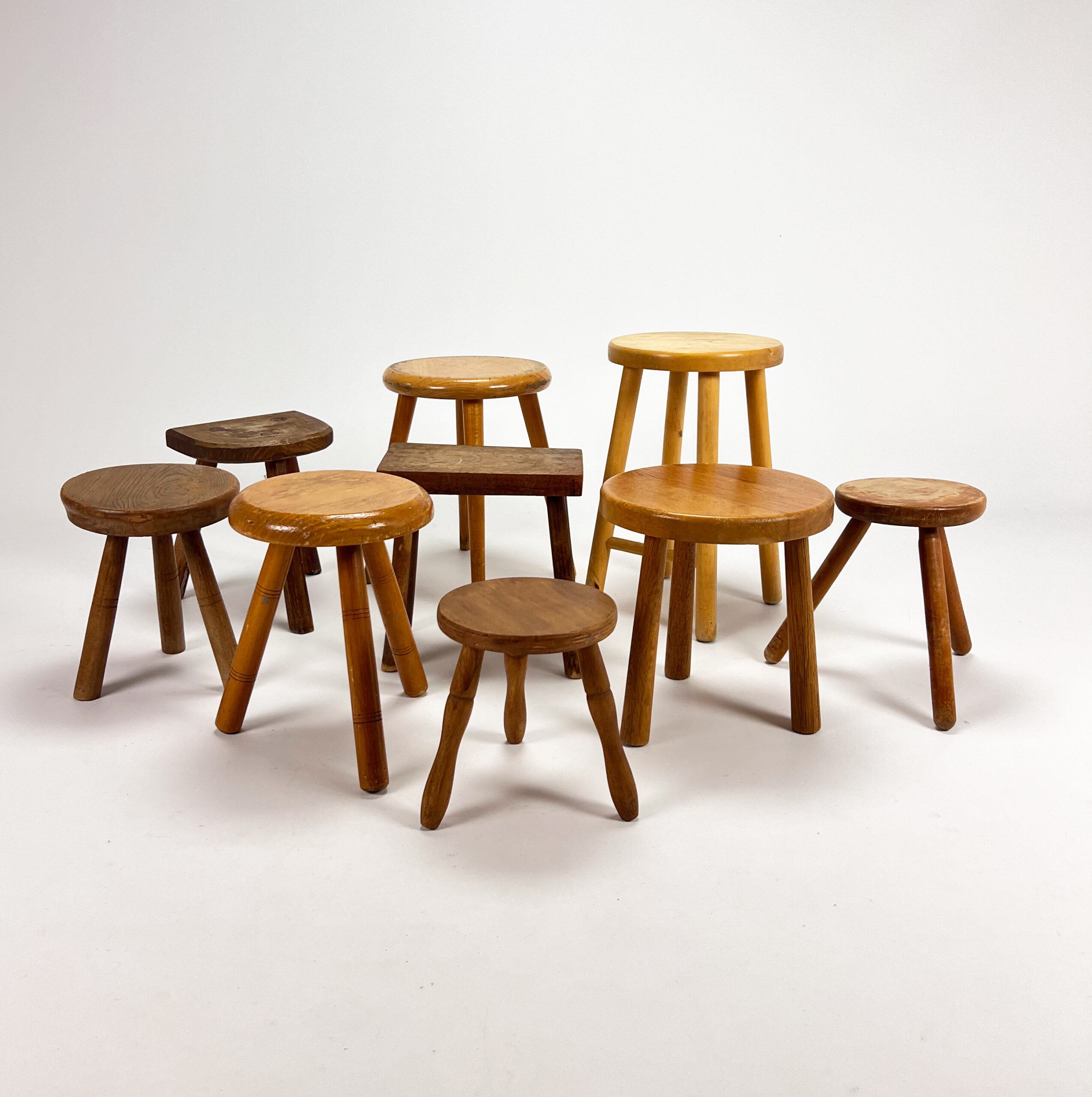 Collection of low stools, 1950s