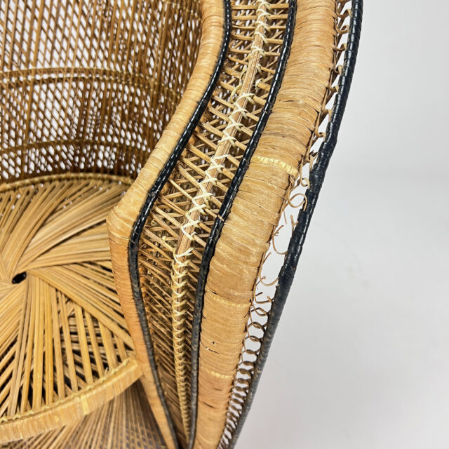 Vintage Rattan and Wicker Peacock Chair, 1960s