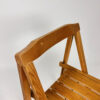 Set of 4 Italian Birchwood Folding Chairs, 1970s