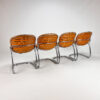 Set of 4 Cognac Pascale Chairs by Gastone Rinaldi for Thema, 1970s