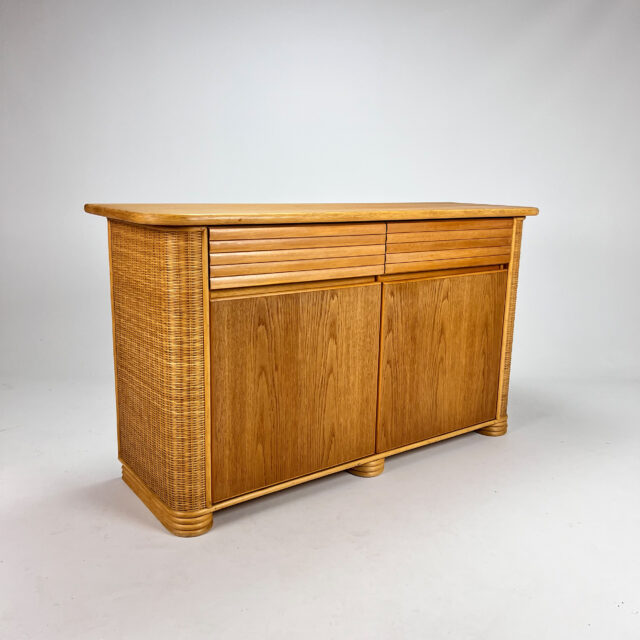 Vintage Bamboo and Wood Sideboard, 1970s