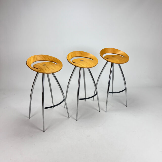 Set of 3 Lyra stools, Italy, 1990s