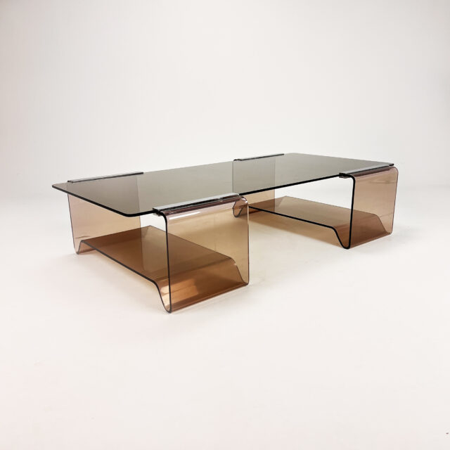 Michel Dumas Plexiglass and Glass Coffee Table for Roche Bobois, 1970s