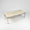 Mid Century Travertine and Chrome Coffee Table, 1960s