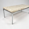 Mid Century Travertine and Chrome Coffee Table, 1960s