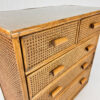 Vintage Hollywood Regency Style Bamboo and Webbing Drawer Cabinet, 1970s
