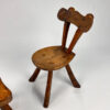 Brutalist Oak Side Chair in Alexaner Noll Style, 1950s