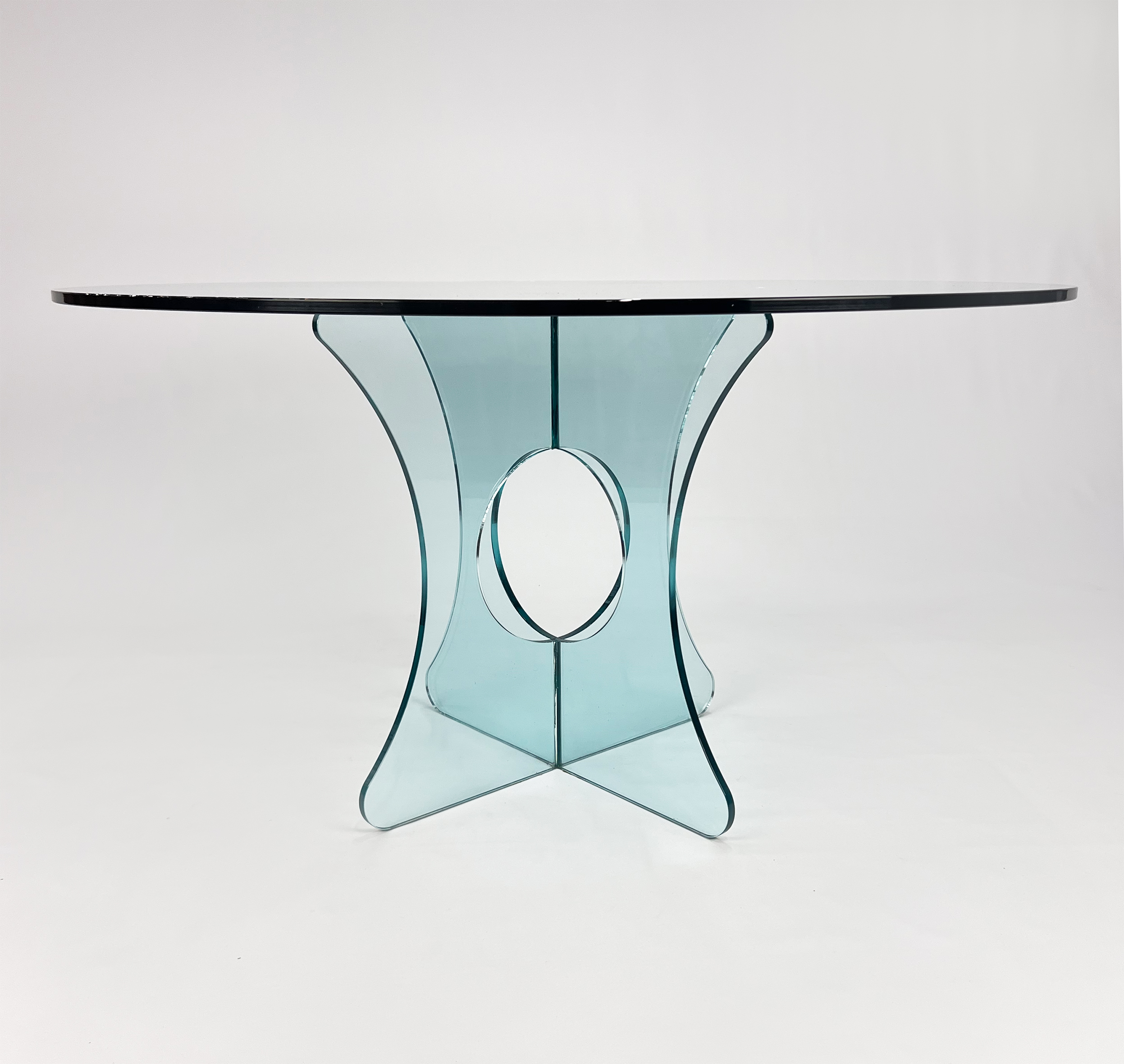 Postmodern Glass dining table, Italy, 1980s