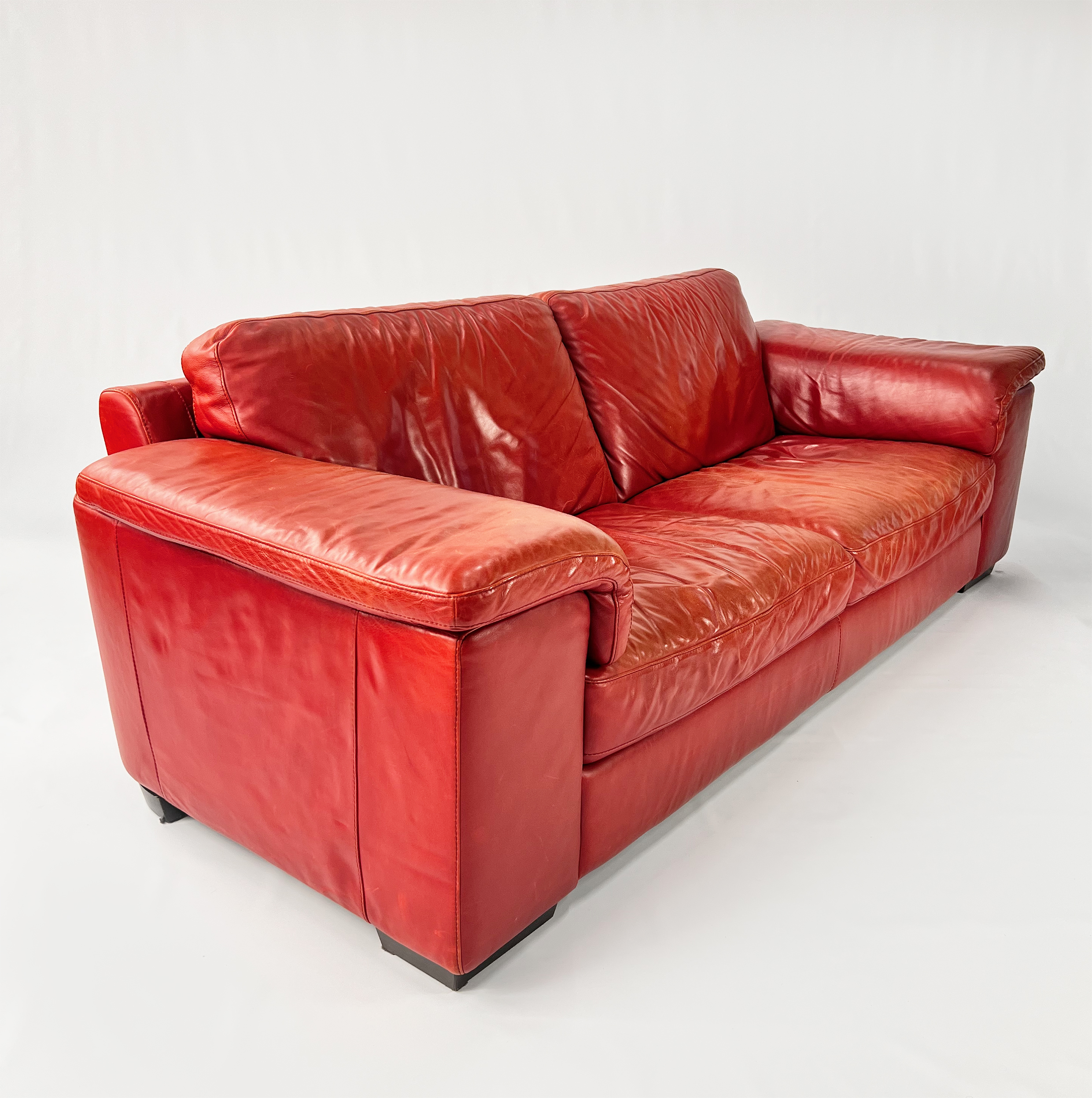 Postmodern Leather Sofa, 1980s