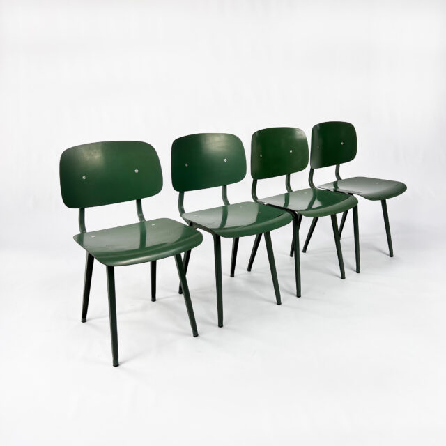 Set of 4 Vintage Revolt Chairs by Friso Kramer for Ahrend de Cirkel, Netherlands, 1950