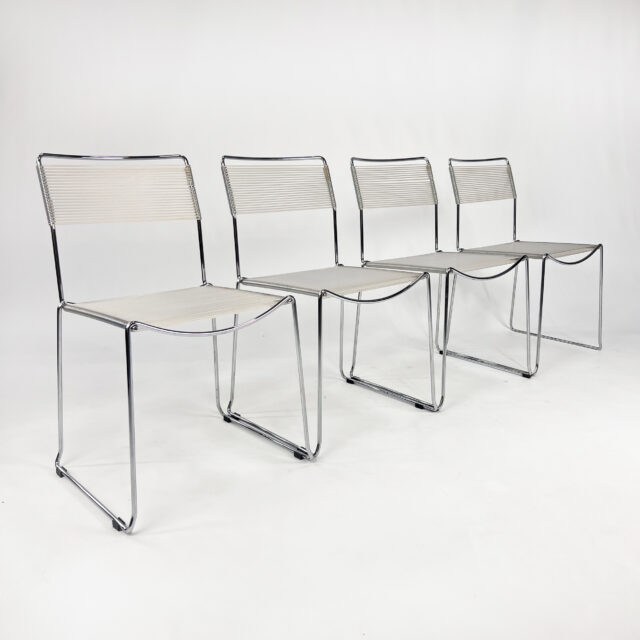 Set of 4 Italian Spaghetti Dining Chairs, 1970s