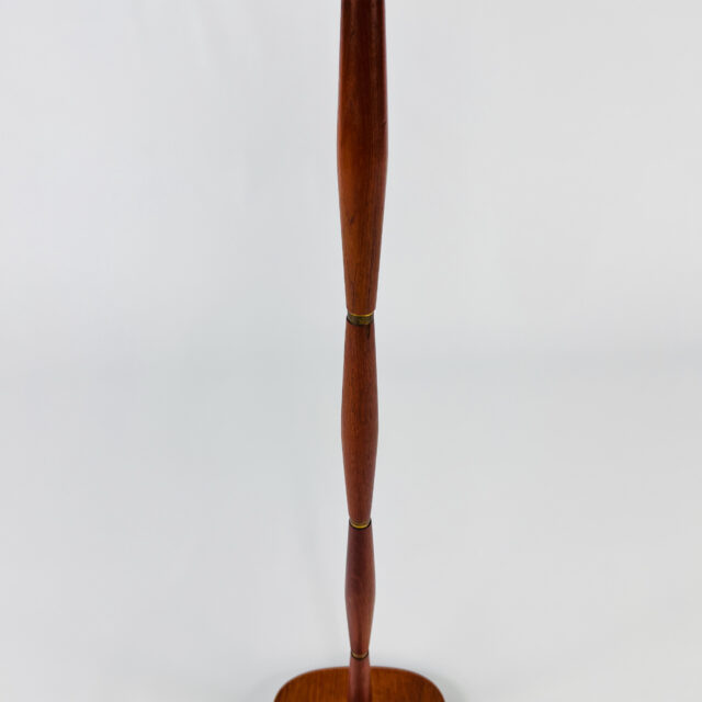 Vintage Danish Brass and Rosewood Floor Lamp, 1960s.