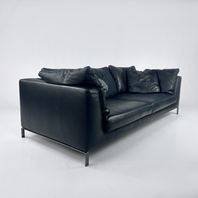 Modern B&B Italia Ray Sofa in Anthracite Leather