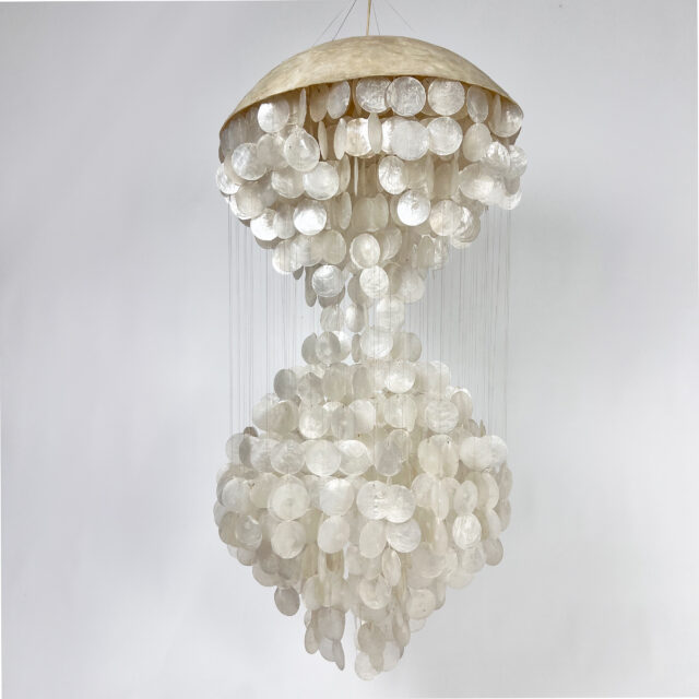 Hanging Lamp made of Mother in Pearl Disks, 1990s