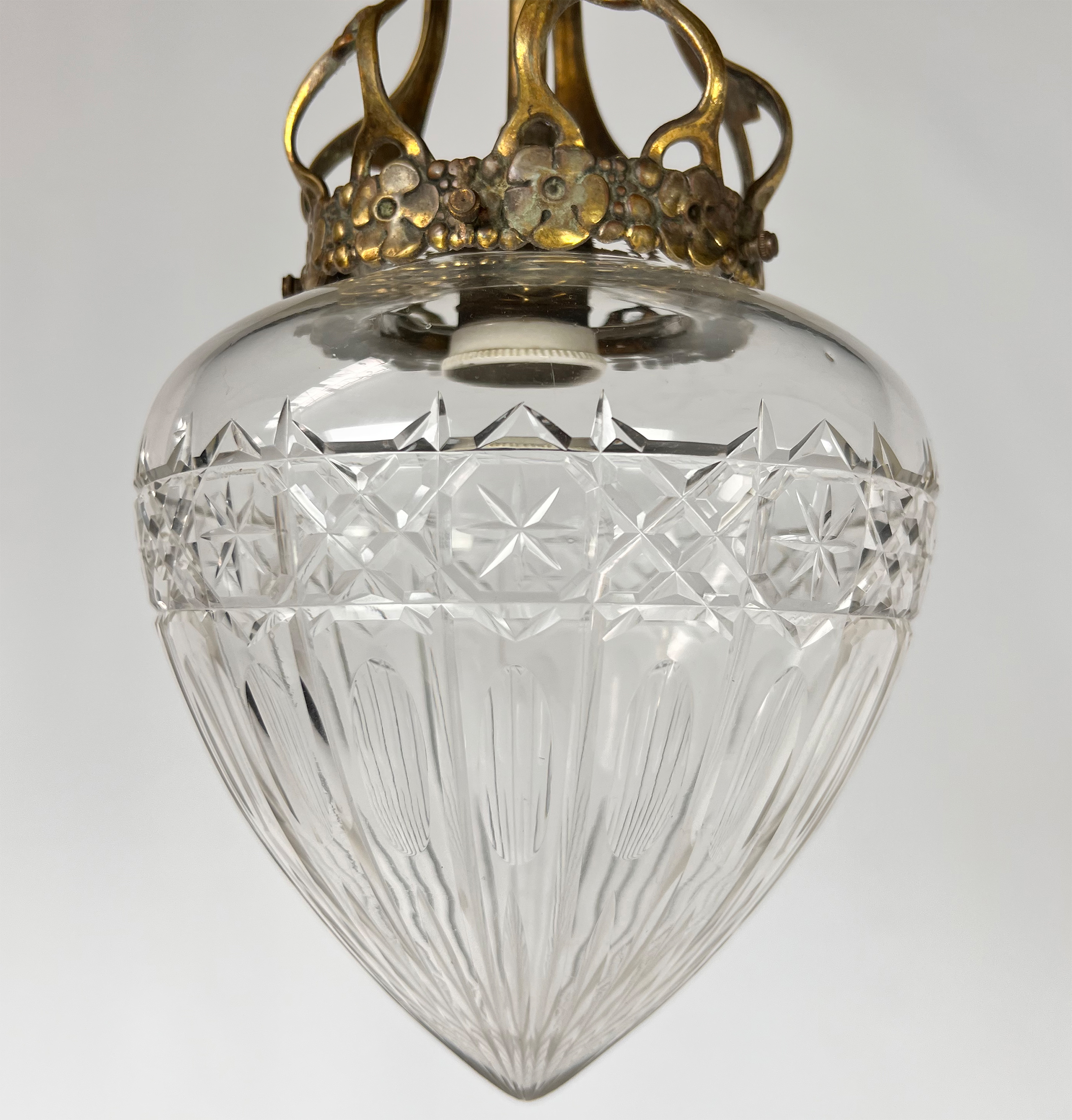 Antique Belgium Art Nouveau Ceiling Lamp, 1940s