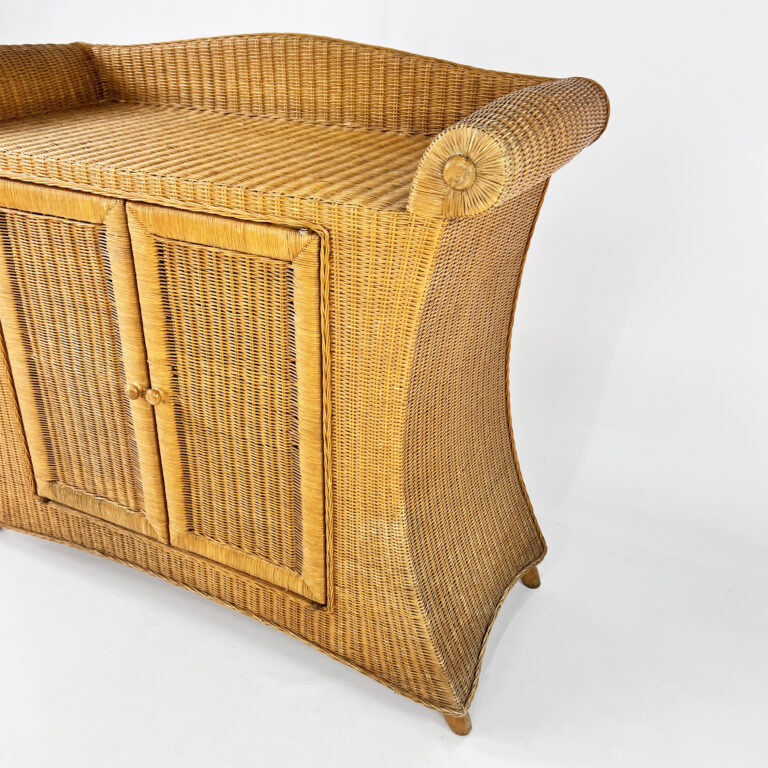 Mid Century Wicker Commode, France, 1960s