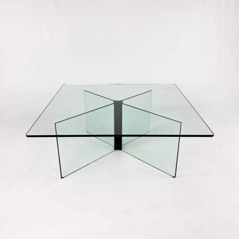 Postmodern Coffee Table of Glass, 1980s