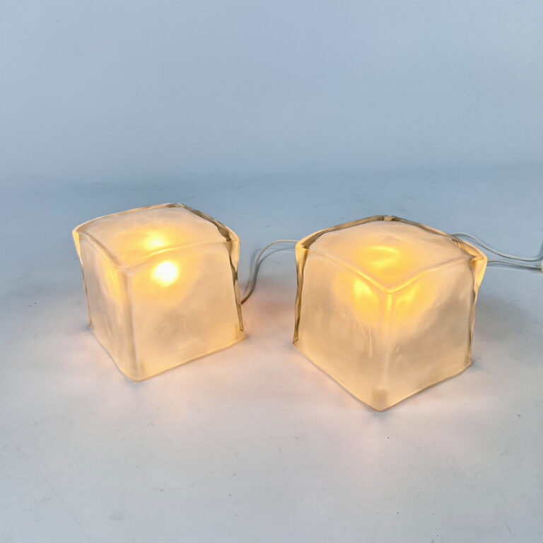 Set of 2 Ice Cube Table Lamps by Ikea, 1990s