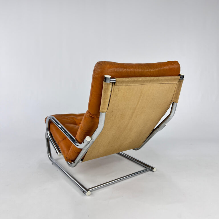 Vintage Lounge Chair with Cognac Leather, Denmark, 1950s