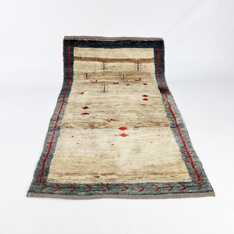 Vintage Wool Hand Knotted Gabbeh Rug, 1950s