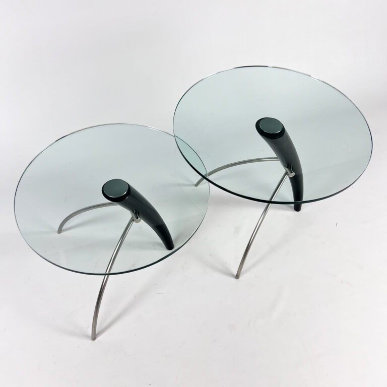 Set of 2 Postmodern Side Tables, 1980s