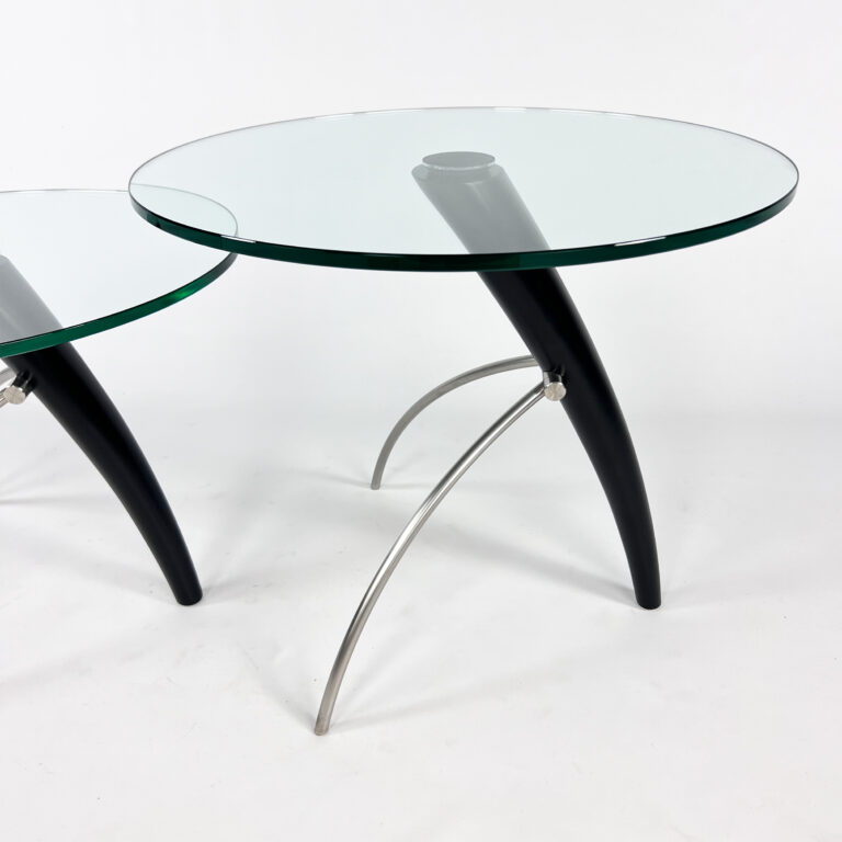 Set of 2 Postmodern Side Tables, 1980s