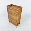 French Rattan and Steel Wine Rack, 1970s