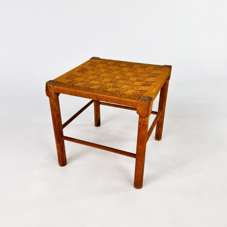Solid Pine And Paperboard Stool, 1950s