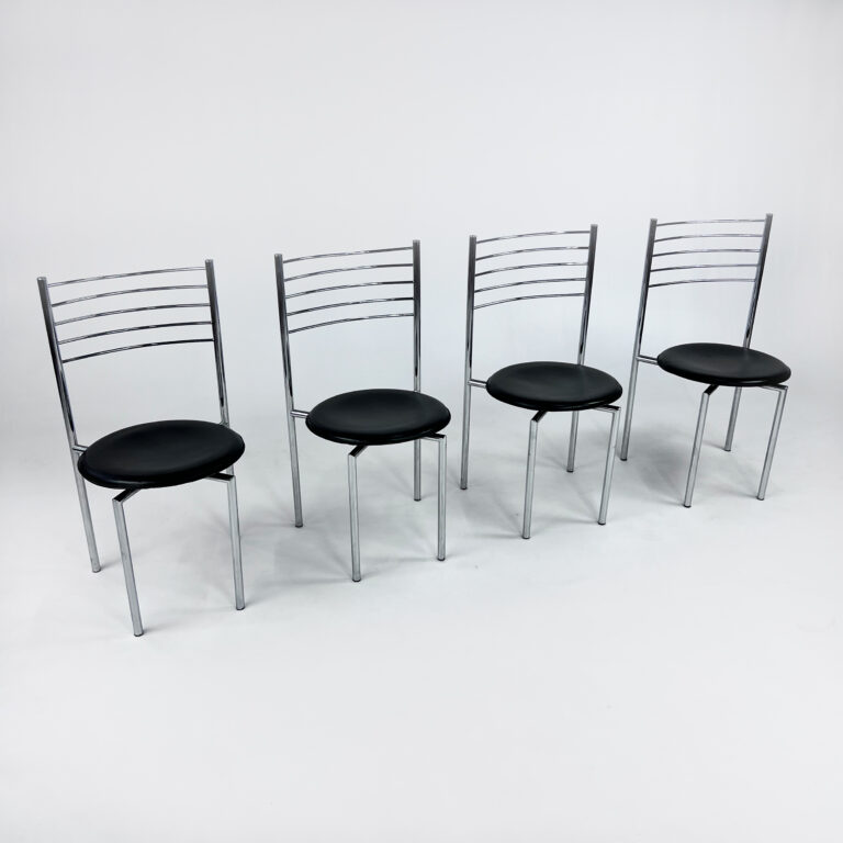 Set of 4 Postmodern Dining Chairs, 1980s
