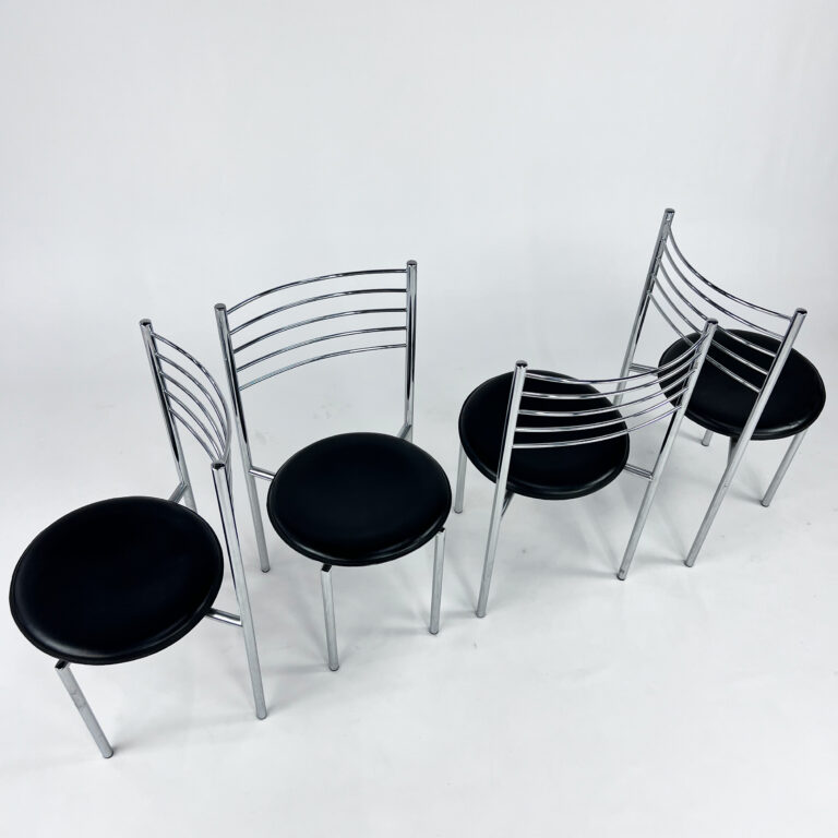 Set of 4 Postmodern Dining Chairs, 1980s