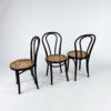 Set of 3 Bentwood and Cane Cafe Chairs, 1970s