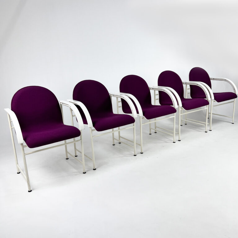 Set of 5 Postmodern Dining Chairs by Arco Frame, 1980s
