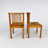 Set of 2 Scandinavian Pine and Rush Dining Chairs, 1970s