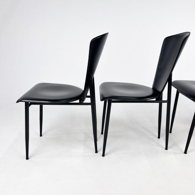 Set of 4 Postmodern Italian Dining Chairs, 1980s