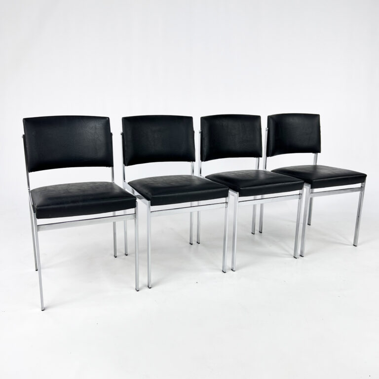 Set of 4 Vintage Dining Chairs, Belgium, 1980s