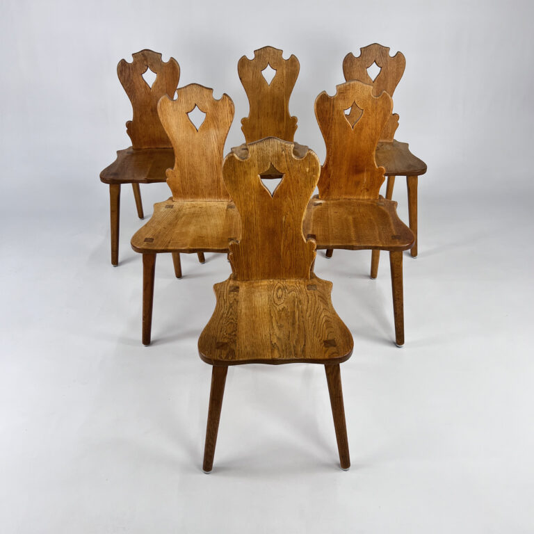 Set of 6 Mid Century Oak ‘Tirol’ Chairs, 1960s