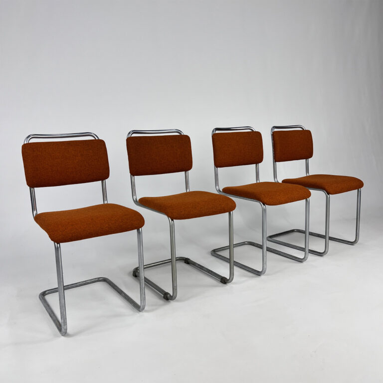 Set of 4 Mid-Century Gispen 101 Dining Chairs, 1940s