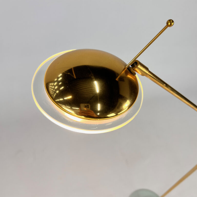 Dutch Design Brass and Glass Counter Balance Floorlamp by Herda, 1970s