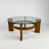 Vintage Oak and Thick Glass Coffee Table, 1960