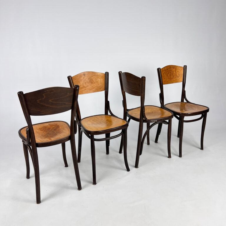 Set of 4 Vintage Thonet Dining Chairs, 1930s