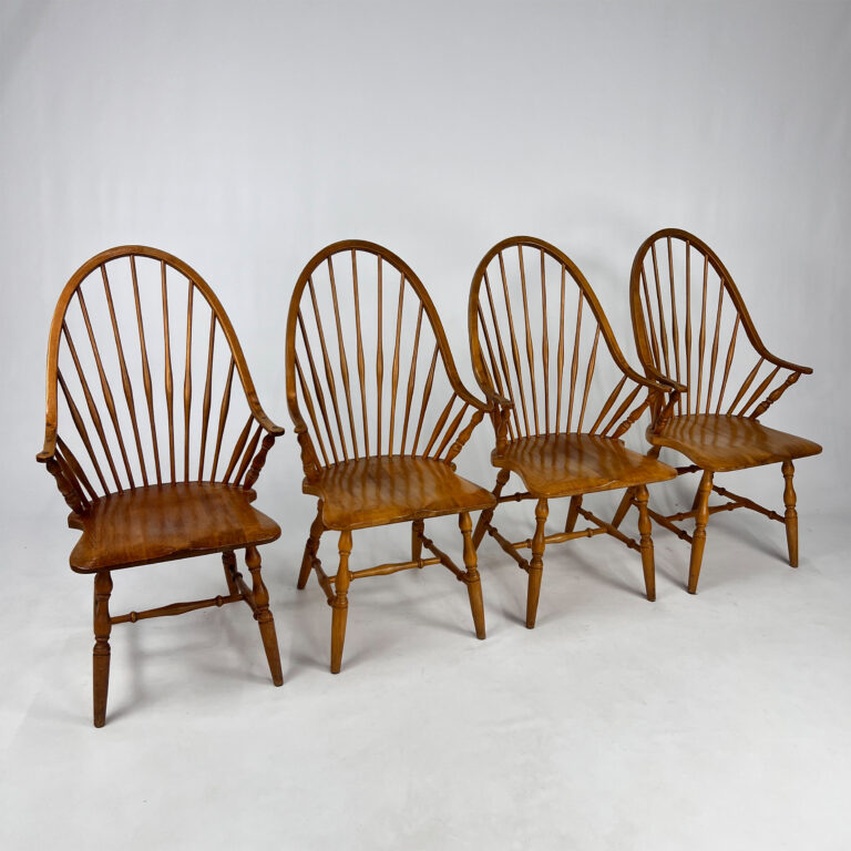 Set of 4 Windsor Wooden Bar Chairs, 1960s