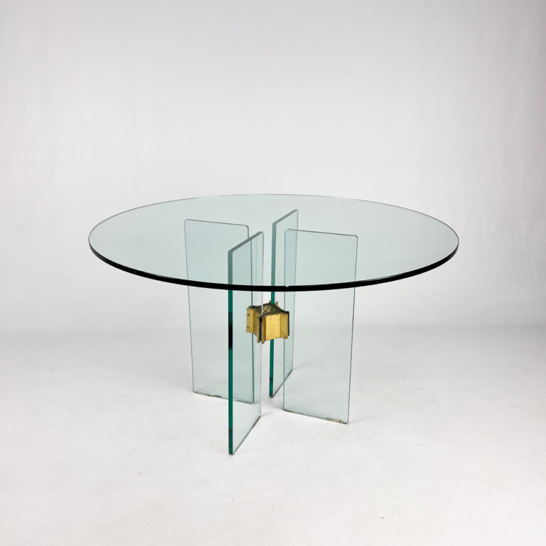 Vintage Round Glass Coffee Table by Peter Ghyczy for Ghyczy, 1970s