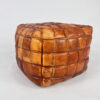 Vintage Leather Moroccan Patchwork Pouf, 1970s